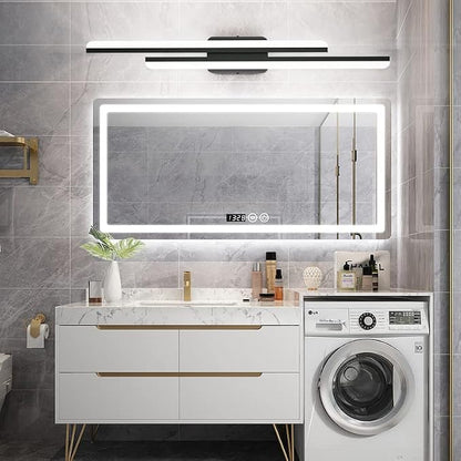 Ralbay 40" LED Black Vanity Light 40W Frosted Aluminum Modern LED Black Bathroom Vanity Light Fixtures Over Long Mirror LED Modern Bath Lighting 6000K White Light