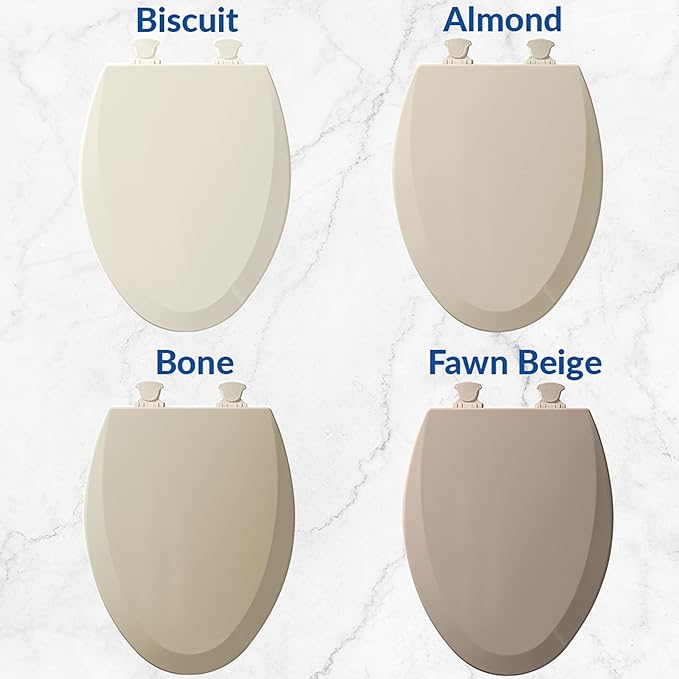 Bio Bidet by Bemis 1500EC Toilet Seat with Perfect Fit, Fresh Water Spray, Non-Electric, Easy to Install Bidet, ELONGATED, Biscuit