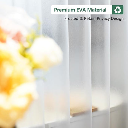 Seenus Waterproof EVA Shower Window Curtain 3D Frosted for Privacy, 40 x 36 inch Bpa-Free Vinyl Shower Curtain Liner Small with 2 Large Magnets, Mini Plastic Bathroom Window Curtain Translucent