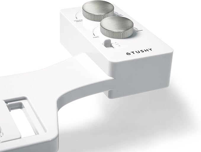 TUSHY Spa 2.0 Cool to Warm Water Bidet Toilet Seat Attachment, White/Silver | Non-Electric, Self-Cleaning Smart Spray Nozzle, Adjustable Pressure and Angle Control, Sink Access Required Within 6 Feet