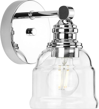 Progress Lighting Ambrose Collection 5 in. 1-Light Polished Chrome Clear Glass New Traditional Bath Vanity Light