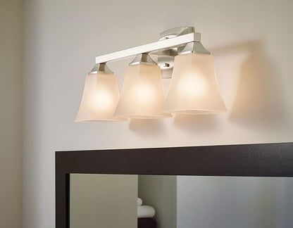 Moen YB5163ORB Voss 3-Light Dual-Mount Bath Bathroom Vanity Fixture with Frosted Glass, Oil-Rubbed Bronze