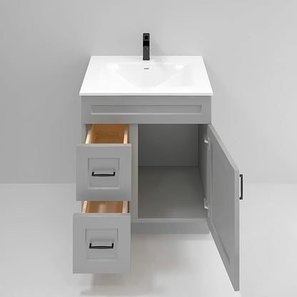 La Royal 30" Sink Base Bathroom Vanity with Drawer Light Grey Shaker Ready-to Assemble Cabinet