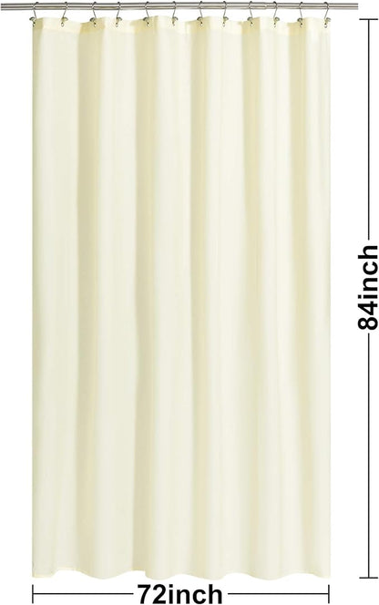 N&Y HOME Fabric Shower Curtain or Liner Extra Long 72 x 84 Inches - Hotel Quality, Machine Washable, Water Repellent - Sand, 72x84