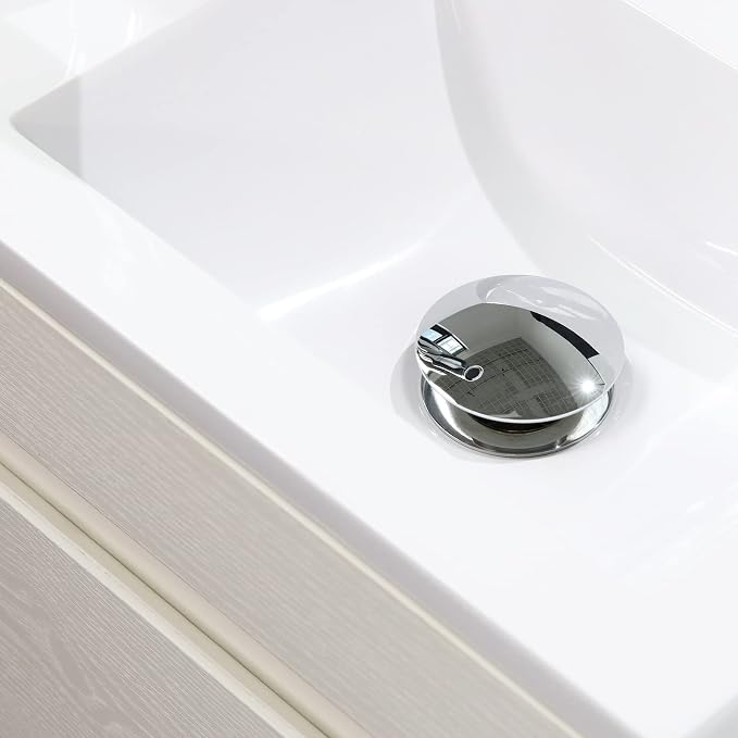 wonline 16" Bathroom Vanity Set Wall Mounted for Small Space Fully Assembled Cabinet with Sink Combo Chrome Faucet White