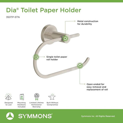 Symmons 35AC4BUNDLESTN Dia 4-Piece Wall-Mounted Bathroom Hardware Set in Satin Nickel