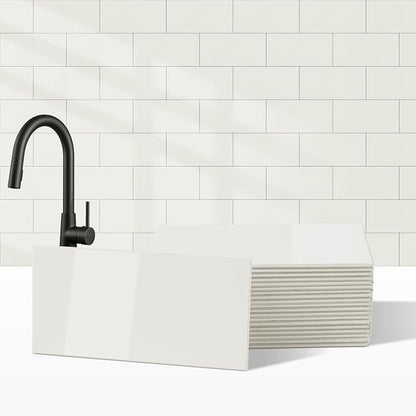Yipscazo 2026 New Upgrade Peel and Stick backsplash 3 x 6 Inches, Backsplash Tile Peel and Stick Tile for Kitchen, Bathroom, Laundry Room, Fireplace(Polished Soft White, 160 Pieces)