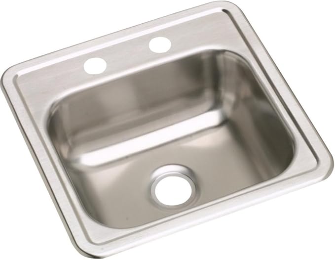 Dayton D115162 Single Bowl Drop-in Stainless Steel Bar Sink, 15 x 15 with 3.5" Drain Hole