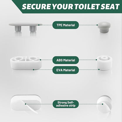 Toilet Seat Bumpers For Bidet And Lid Attachment Replacement,8 Pcs Universal Non-Slip Toilet Seat Spacers:For Bidet & Toilet Lid,Strong Adhesive,Prevent Damage