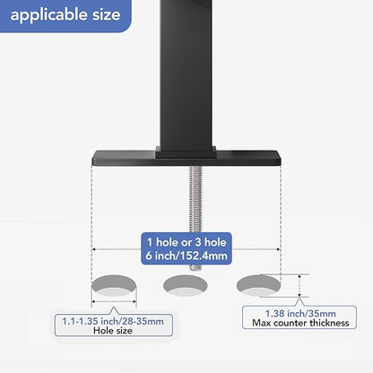 Phiestina 4 Inch Black Single Hole Bathroom Faucet Single Handle Vanity Faucet Matte Black Bathroom Faucet for Sink 1 Hole with Metal Drain with ‎Deck Plate, Overflow & Water Supply line, BF3530-MB