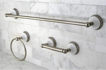 Kingston Brass BAK111148SN Victorian 3-Piece -Towel Bar Bathroom Hardware Set, Brushed Nickel