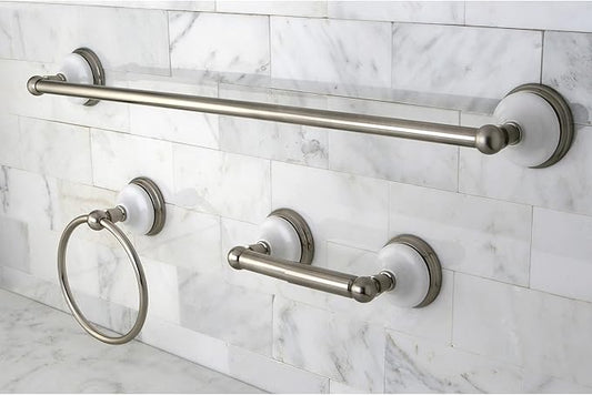 Kingston Brass BAK111148SN Victorian 3-Piece -Towel Bar Bathroom Hardware Set, Brushed Nickel