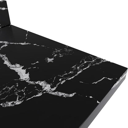 ARIEL Cambridge 60 Inch Single Rectangle Sink Bathroom Vanity with Nero Marquina Black Quartz Countertop 1.5 Inch in Midnight Blue