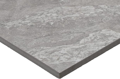 Daltile Perpetuo 12" X 24" Porcelain Marble Look Floor Tile in Polished Eternal Grey (9 pieces per carton) (17.01 sqft per carton)