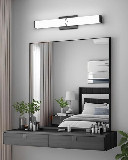 LED Bathroom Vanity Light,24inch Dimmable,25W 2700LM,5CCT,ETL,BK | Integrated LED Modern Bathroom Light Fixtures,Matte Black Vanity Lighting Fixture Over Mirror,Wall Lights,ETL Certified