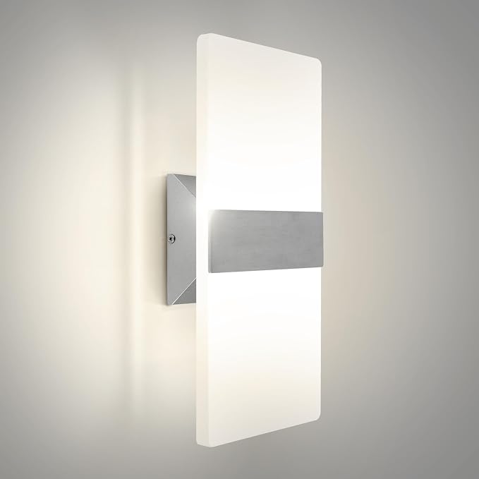 ASD 14 Inch Indoor LED Wall Sconce - 24W 2700K-5000K Dimmable Brushed Nickel Wall Sconce Lights for Living Room, Bedroom, Bathroom, Hallway - Modern Wall Sconces Hardwired, ETL Interior Light