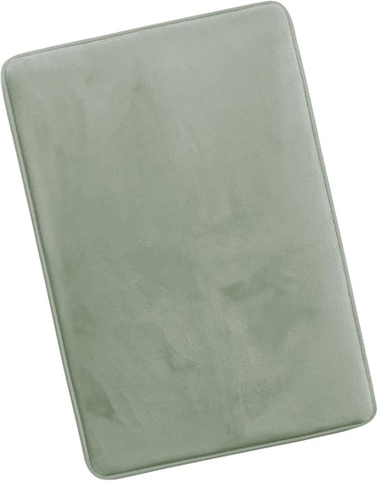 Clara Clark Bathroom Rugs, Velvet Memory Foam Bath Mat, Non-Slip Bath Rugs, Machine Wash, Dries Quickly, Ultra Soft Plush Bath Mats for Bathroom, 20 x 32, Ice Green