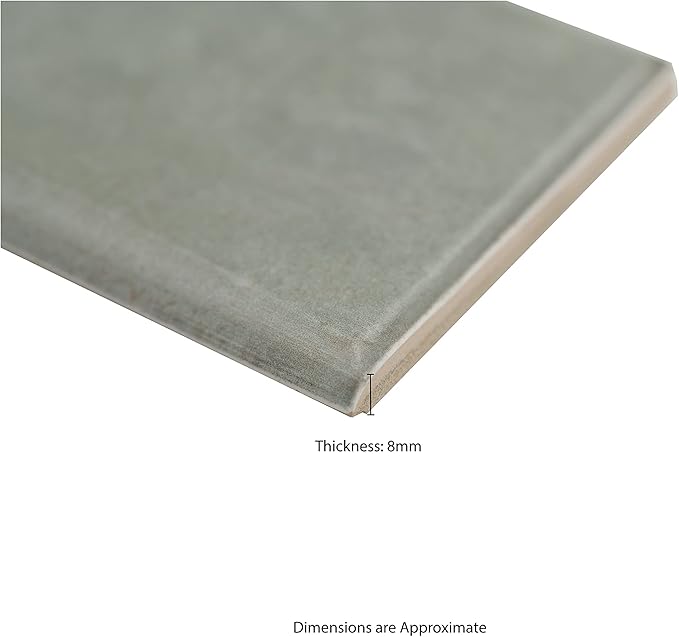 MSI Renzo Jade 3 Inch x 12 Inch Bullnose Ceramic Subway Wall Tile for Bathroom, Kitchen Backsplash, Accent Wall, and Shower