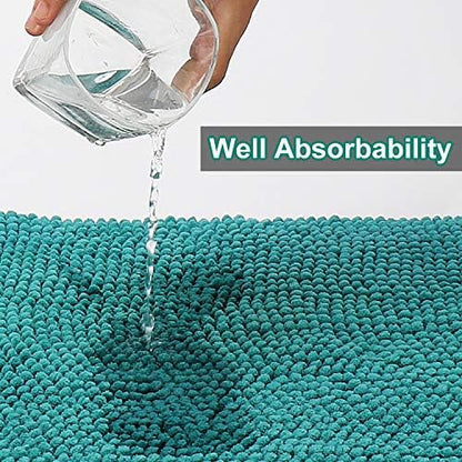 Urvoix Bathroom Rugs Sets 3 Piece, Non-Slip Chenille Bath Rug Set