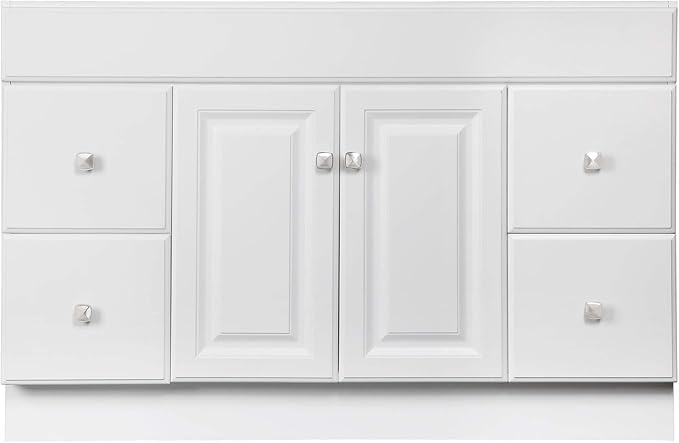 Design House Wyndham 48 Inch Bathroom Vanity, Ready to Assemble, Solid Wood, White, 597278