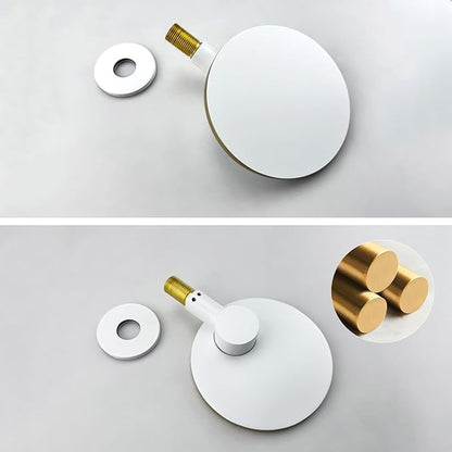BiaoTeng Concealed Wall Mount Waterfall Bathroom Faucets Hot and Cold Brass Faucets for Bathroom Sinks Waterfall Single Handle White + Rose Gold