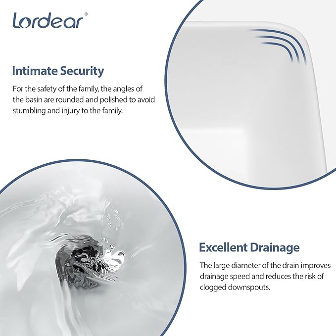 Lordear Vessel Sink Rectangle 19 Inch Bathroom Sink,Rectangular Modern Above Counter Bathroom Sinks White 19x15 Inch Porcelain Ceramic Vessel Vanity Sink Art Basin