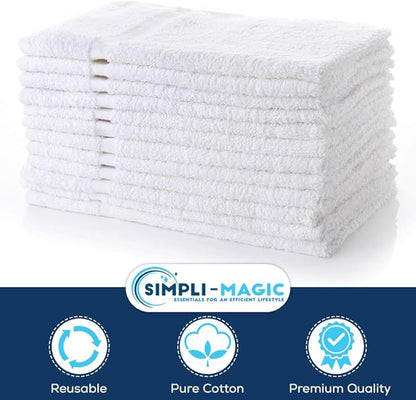 Simpli-Magic 79251 White Hand Towels, 16"x27", 12 Pack