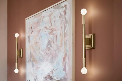 Kichler Odensa 2-Light Wall Vanity, Modern Light in Champagne Bronze, Mount Horizontally or Vertically, for Illuminating Art, TV, Mirrors, Bookshelves, Bed, Vanity, Bar, Hallways (17" x 5"), 52556CPZ