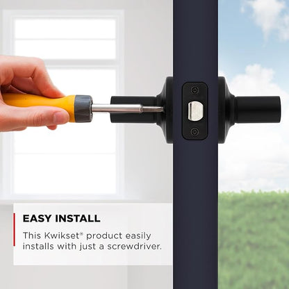 Kwikset Henley Interior Passage Door Handle, Lever for Closet and Hallway Doors, Reversible Non-Locking Handle Lever, Matte Black, with Microban Protection (Pack of 4)