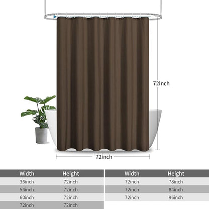 Waterproof Fabric Shower Curtain,No Liner Needed,72x72,Brown | 2-in-1 Design,Linen Textured,100% Waterproof TPU-Laminated Backing,Magnetic Weighted,Machine Washable,For Bathroom,Hotel