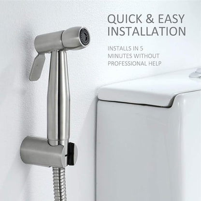 Handheld Bidet Sprayer Toilet with 59in ABS Flexible Telescopic Shower Hose for Bathroom Douche Diaper Cleaning, Pet Bath, Closestool, Squatting Pan, Floor Cleaning