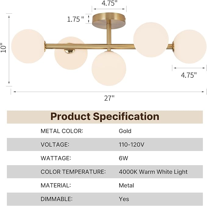 Bathroom Light Fixtures, Brushed Gold Bathroom Vanity Light Over Mirror with Milk White Glass Shades, Dimmable LED Wall Sconces for Hallway, Entryway, Living Room, Bedside, Staircase