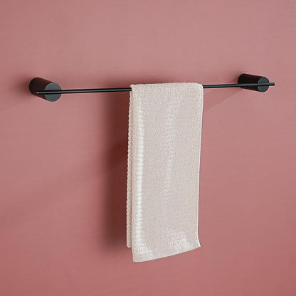 RANDOM Matte Black Bathroom Hardware Set 4 Pieces Stainless Steel Black Towel Bar Set Includ 18 inch Hand Towel Holder Toilet Paper Holder and 2 Towel Hooks Wall Mounted Bathroom Accessories Kit