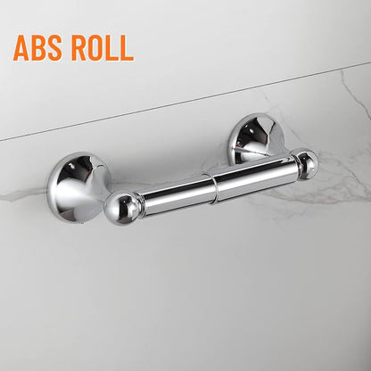 BGL Bathroom Hardware Set, Chrome Adjustable Expandable Towel Bar 4-Piece Bathroom Accessory Set Wall Mounted Robe Hook Toilet Paper Holder Towel Ring Towel Bar