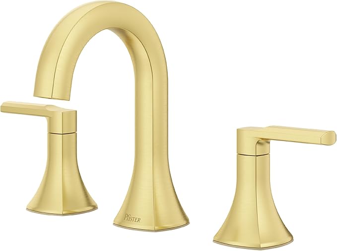 Pfister Vaneri Bathroom Sink Faucet, 8-Inch Widespread, 2-Handle, 3-Hole, NSF Certified, Brushed Gold Finish, LF049VRIBG