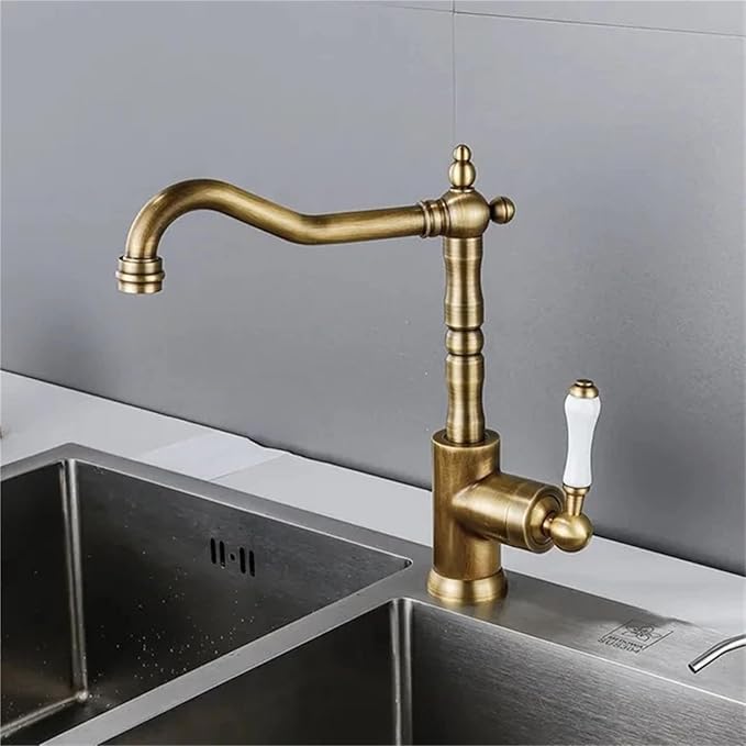 Bathroom Faucet Kitchen Faucet Brass Sink Mixers Tap Hot Cold Water Crane(Antique)