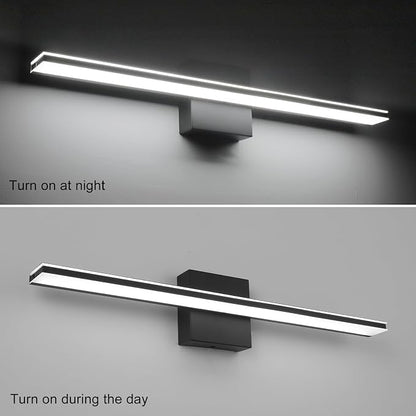 Black Vanity Light Fixture 24 Inch Bathroom Lamps Over Mirror 14W Modern Bath Vanity Sconces Matte Black LED Lights for Bathroom Bedroom Wall Lighting 6000K Restroom Lighting