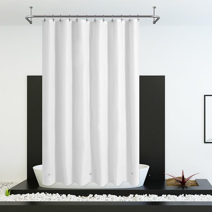 Mrs Awesome 72x96 Extra Long Shower Curtain Liner White | 3 Bottom Magnets,12 Rustproof Grommets,Water Proof Lightweight PEVA,72W x 96H for Bathroom Extra Long Size