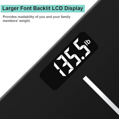 Triomph Precision Digital Body Weight Bathroom Scale with Backlit Display, Step-On Technology, 400 lbs Capacity and Accurate Weight Measurements, Black