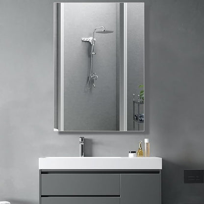 Medicine Cabinet with Mirror, 20x30 inch Bathroom Cabinet, Assembly Needed, Aluminum Surface Mount or Recessed Wall Cabinet, Adjustable Glass Shelves, Suitable for Bathroom Bedroom