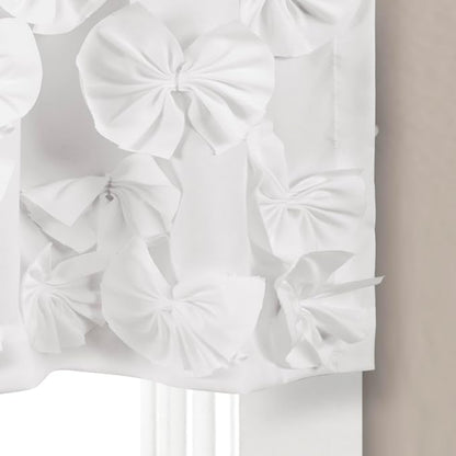 Lush Decor Riley Window Valance, Single 54" W x 18" L, White - Valance Curtains - Kitchen Valances for Windows - Bathroom Window Curtains