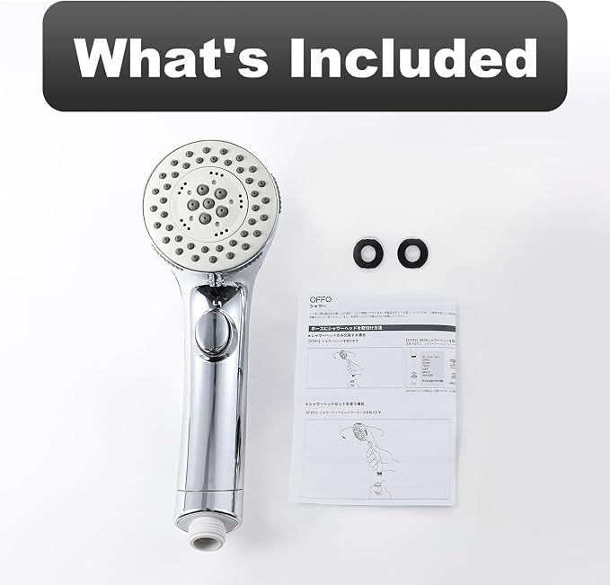OFFO 5 Mode RV Shower Head Replacement, On Off Switch for Water Saving, High Flow Powerful Boosting Showerheads, Chrome