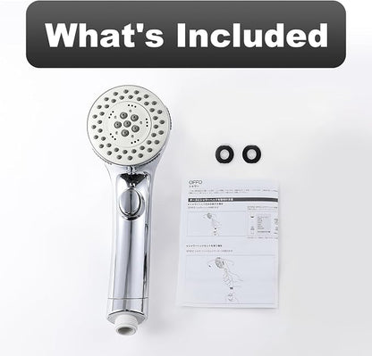 OFFO 5 Mode RV Shower Head Replacement, On Off Switch for Water Saving, High Flow Powerful Boosting Showerheads, Chrome