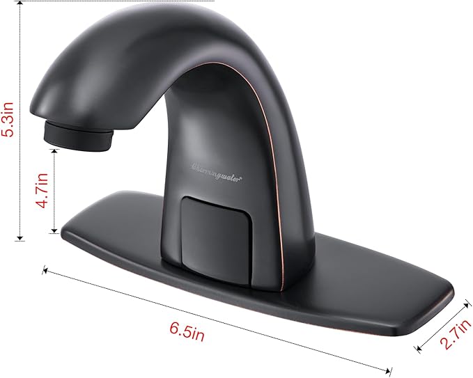 Charmingwater Touchless Bathroom Sink Faucet with Automatic Sensor, Motion Bathroom Faucet with Hole Cover Plate, Oil Rubbed Bronze