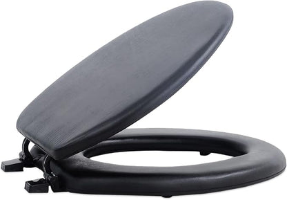Soft Elongated Vinyl Toilet Seat, Black, 19 in | Toilet-Seat Construction: Contoured Seat Profile and Durable Finish Create a Polished Fixture Update.