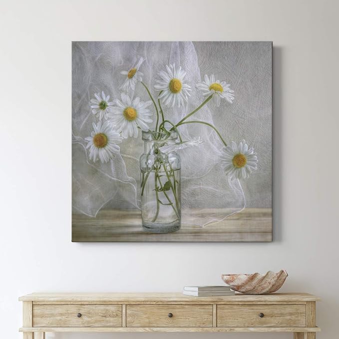 Renditions Gallery Daisies Wall Art, Premium Gallery Wrapped Canvas Decor, Ready to Hang, 32 in H x 32 in W, Made in America Print