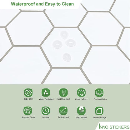 10-Sheet Hexagon Peel and Stick Backsplash, 11.42" x 11.42" White Honeycomb Self-Adhesive Marble Mosaic Wall Tile, Waterproof Stick on Backsplash Tiles for Kitchen Bathroom Shower
