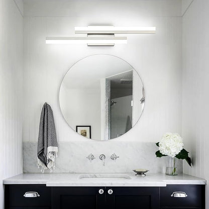 PRESDE 24 Inch LED Vanity Light Brushed Nickel Bathroom Light Fixtures Over Mirror Modern Bath Lighting Bar 5CCT