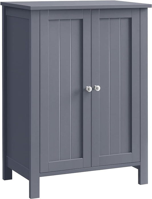 VASAGLE Floor Storage Cabinet, Freestanding Storage Unit with 2 Adjustable Shelves, for Bathroom Living Room Dining Kitchen, 11.8 x 23.6 x 31.5 Inches, Slate Gray UBCB60GY