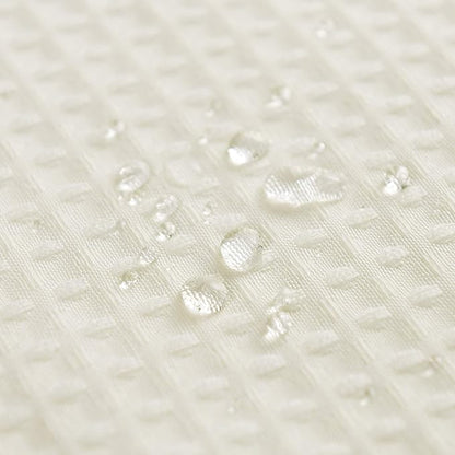 Barossa Design X-Long Fabric Waffle Weave Shower Curtain 96 inch Height, Hotel Luxury Spa, 230gsm Heavyweight, Water Repellent, Machine Washable, Cream, 71X96